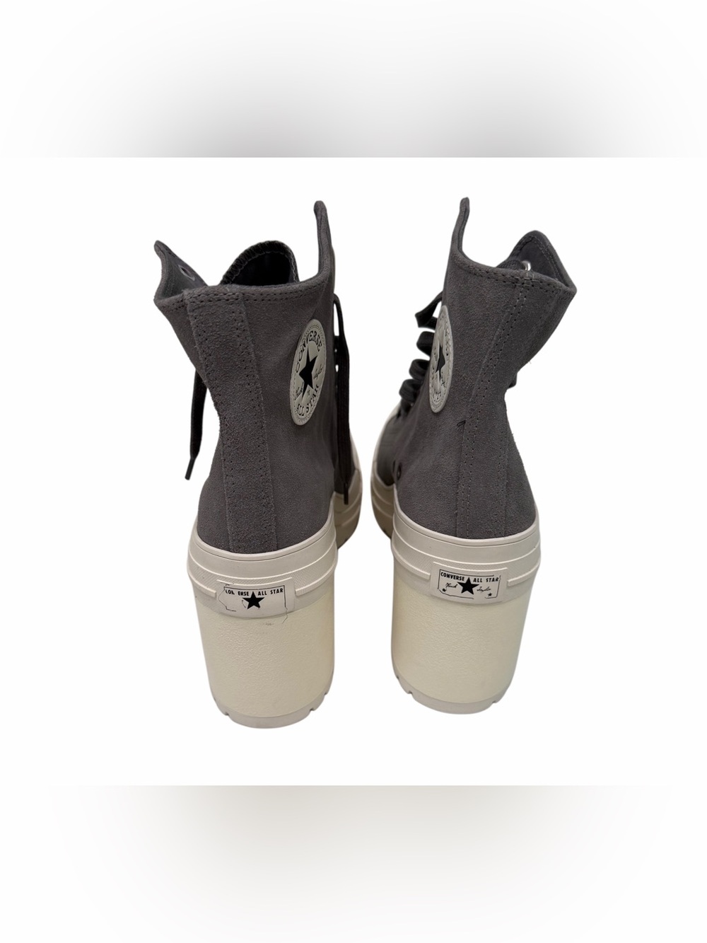 Converse All Star Women's Gray Suede Platform Lace-Up Ankle Boots 12.5 NWOB - Picture 4 of 6
